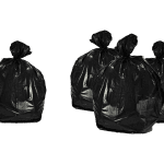 Black bin bags containing general waste