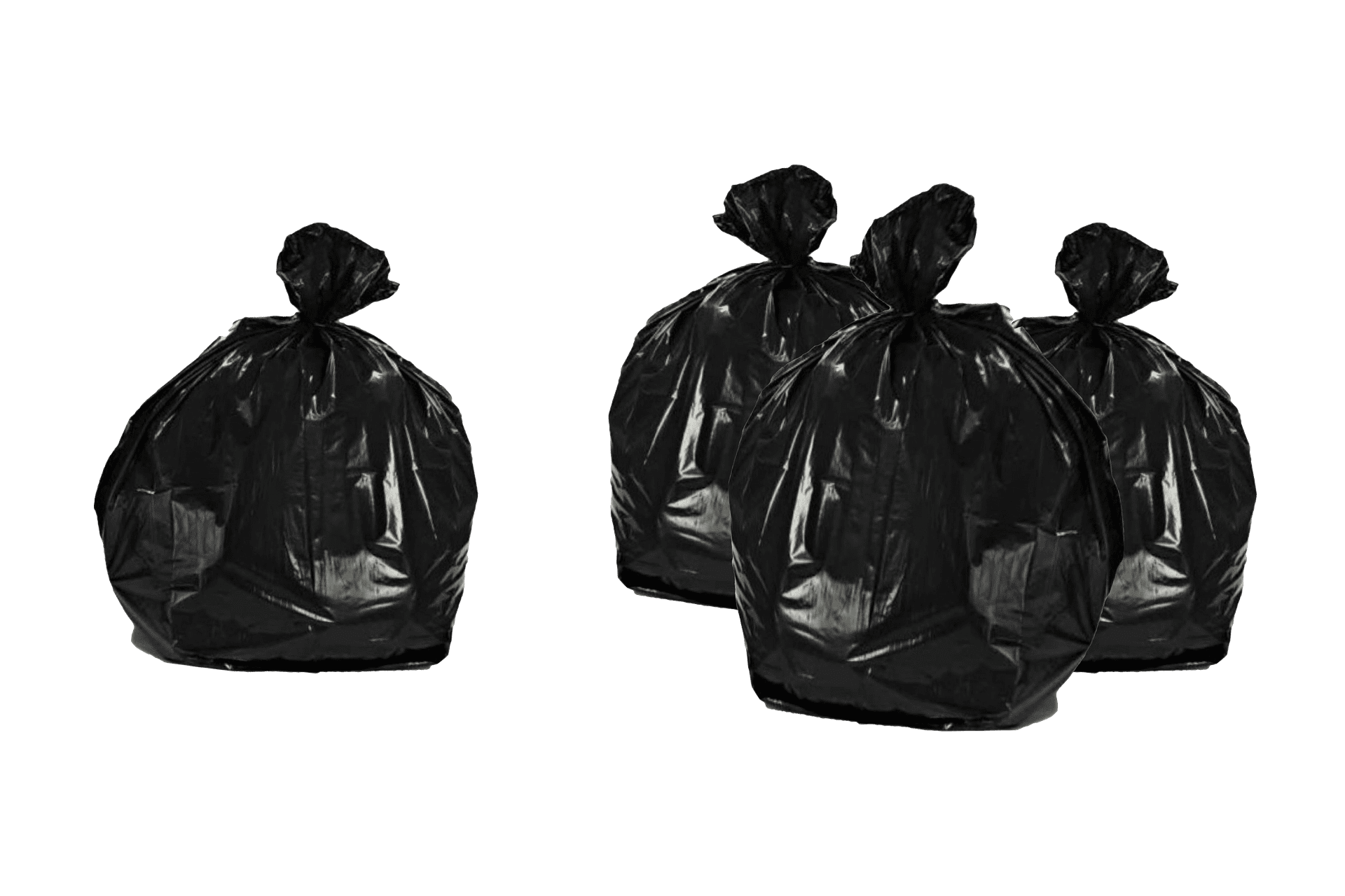 Black bin bags containing general waste