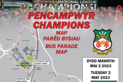 Wrexham AFC vistory parade route map