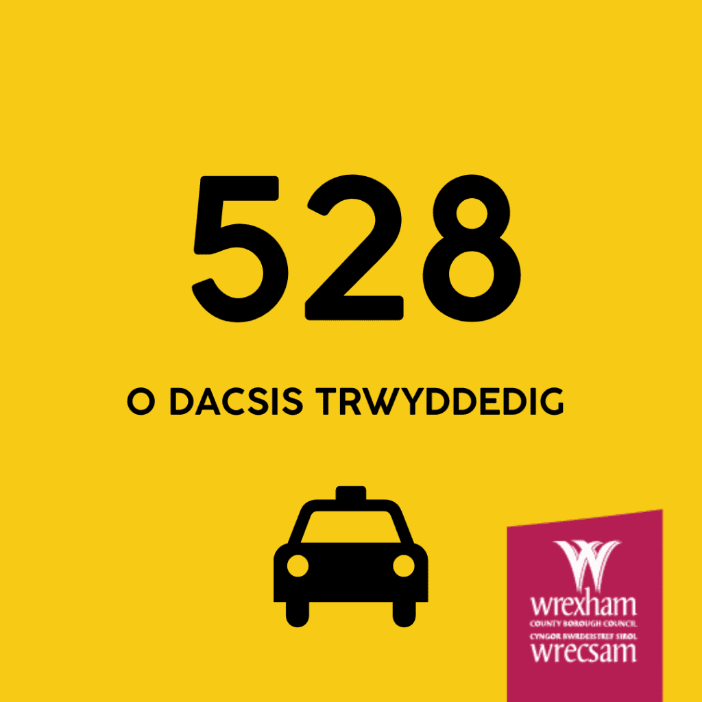 Cyngor Wrecsam - 528 o dacsis trwyddedig 