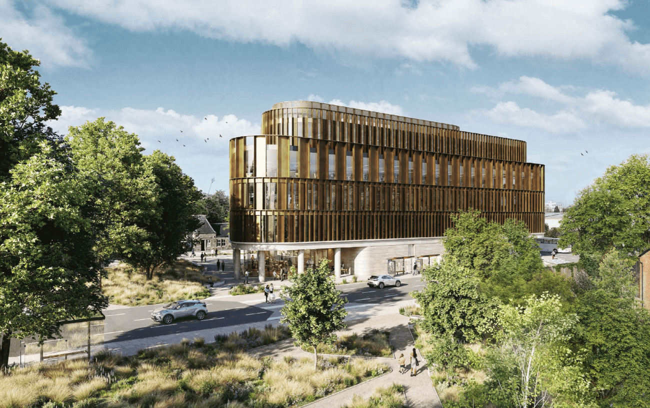 Cgi impression of the proposed transport hub in Wrexham