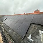 Solar panels on the roof of Ty Pawb