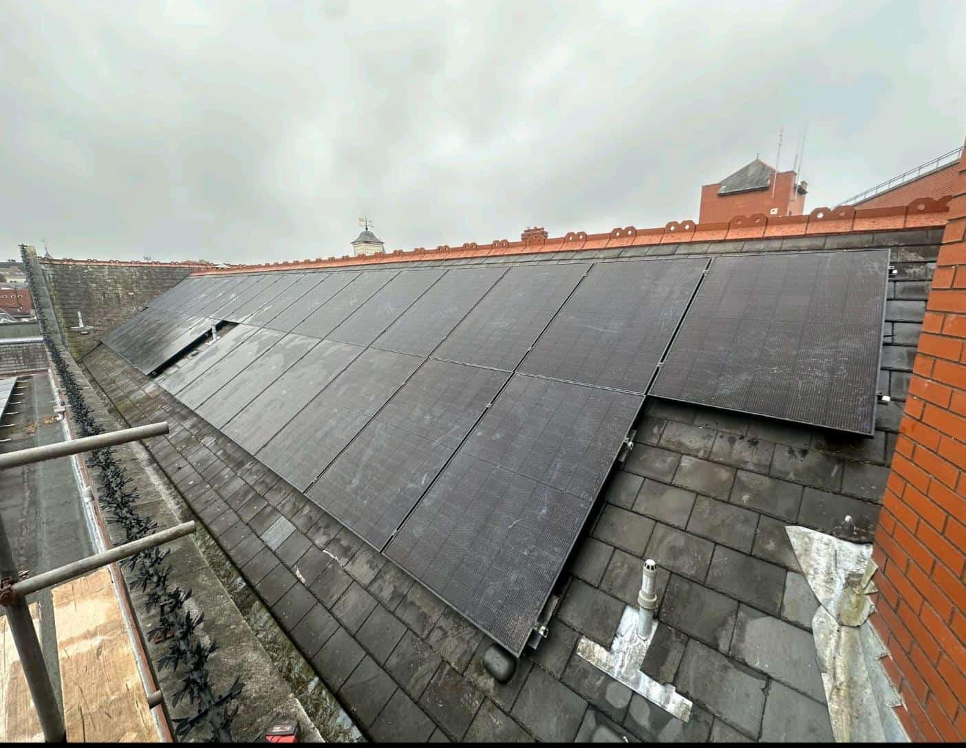 Solar panels on the roof of Ty Pawb