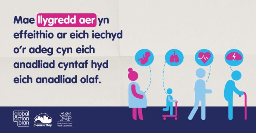 Mae Diwrnod Aer Glan ar 19 Mehefin – cymerwch ran