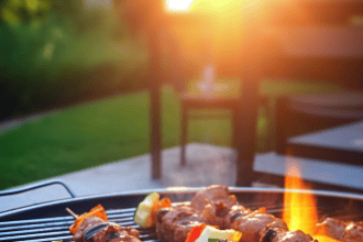 barbecue cooking in warm weather