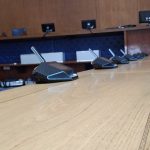 The Council Chamber at the Guildhall in Wrexham
