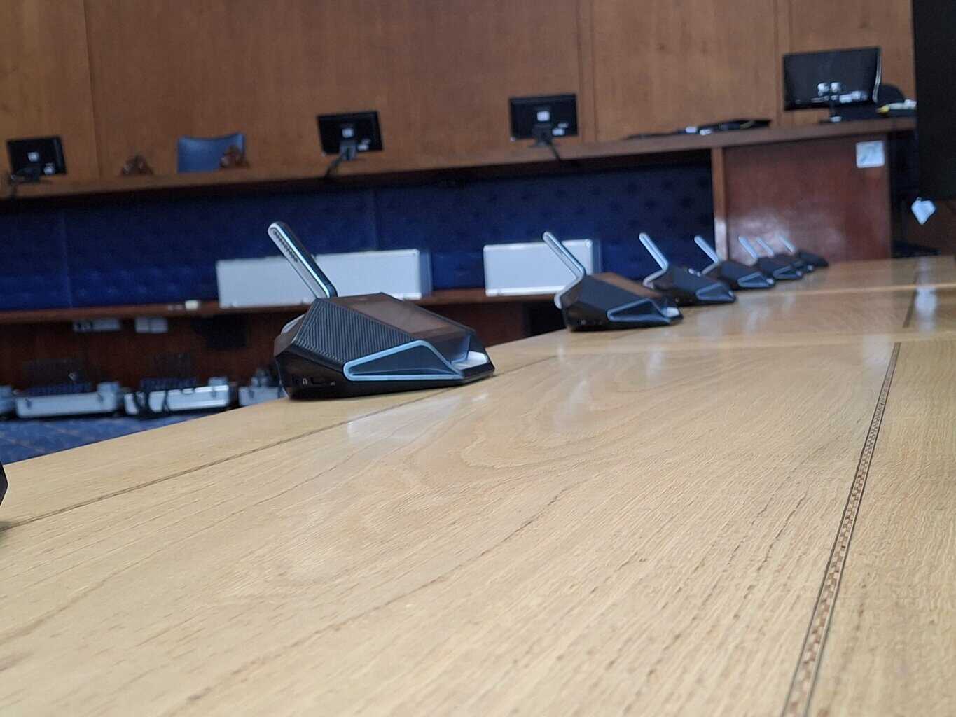 The Council Chamber at the Guildhall in Wrexham