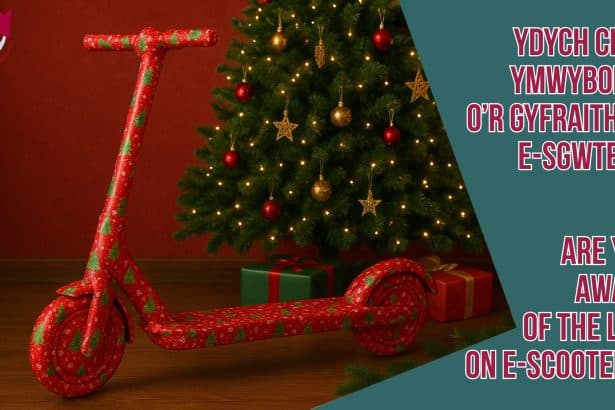 E-Scooter in Christmas wrapping paper
