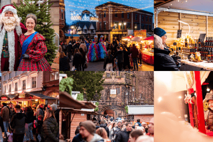 Montage of images from Wrexham Victorian Christmas Market
