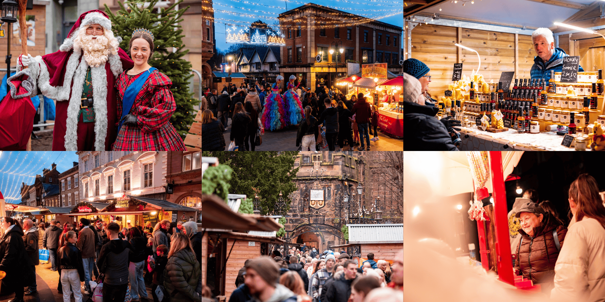 Montage of images from Wrexham Victorian Christmas Market