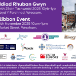 Cynhelir digwyddiad Rhuban Gwyn yn Nhŷ Pawb