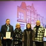 Cynllun Treftadaeth Treflun yn derbyn Gwobr Cymdeithas Ddinesig Wrecsam