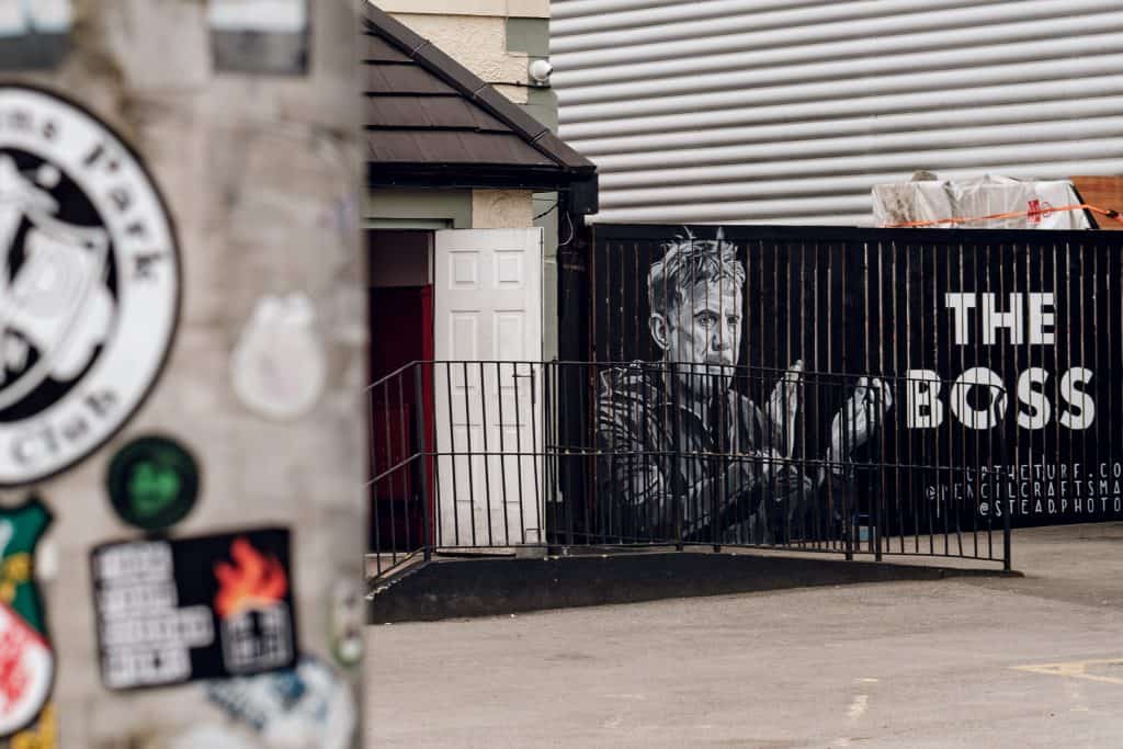 Art Trail mural of Wrexham AFC Manager Phil Parkinson