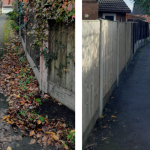 cyn ac ar ôl llwybr yr ystâd