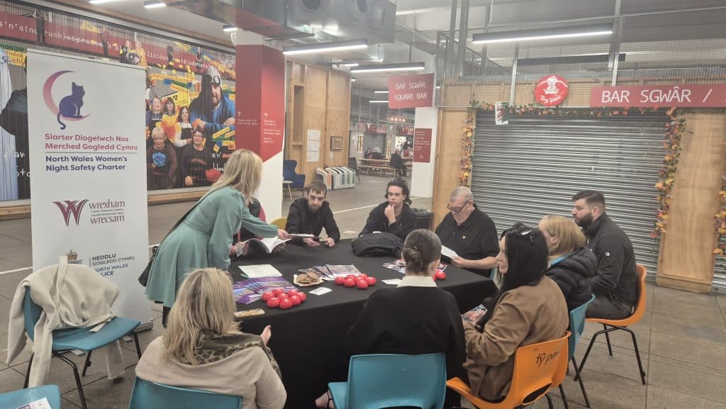 Lleoliadau Wrecsam yn dod at ei gilydd i gefnogi Siarter Diogelwch yn y Nos Wrecsam