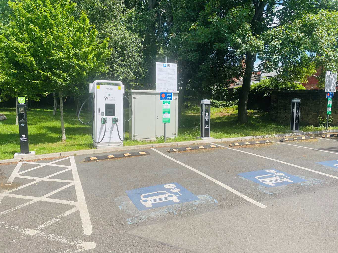 Electric vehicle chargers - Library car park