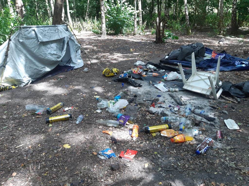 Tân bach, perygl difrifol: rhybudd ar ôl digwyddiadau mewn parciau gwledig