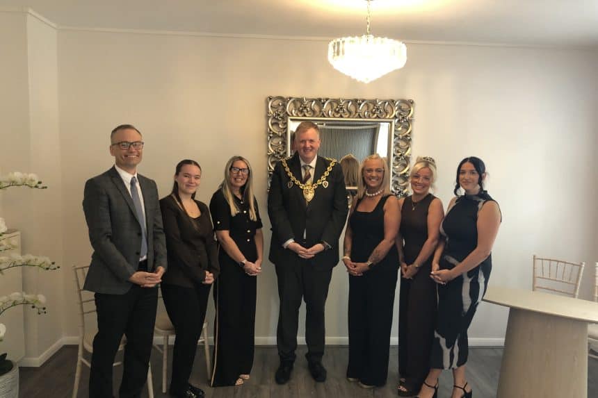 Mayor with the Registrar team